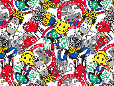 Addict art graphic art graphic design illustration illustrator pattern pattern a day political art political graphic sticker sticker bomb vecor