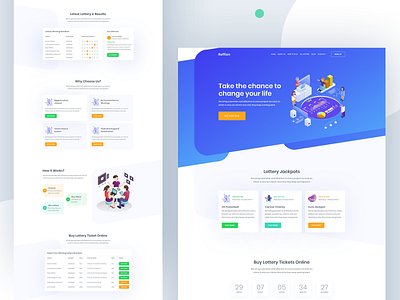 Reffion - Lottery & Raffle Draw Website Homepage 2019 bitcoin company website design illustration isomatric lottery lottery website payment product raffle draw raffle draw website