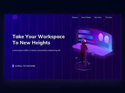 AR Landing Page ar augmented futur gradient illustration isometric landing landing page purple reality virtual vr web