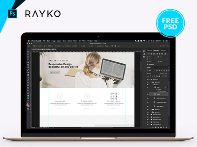 FREE - Rayko Home PSD free psd design free psd template free website template minimalist photoshop template psd psd design psd download psd template web photoshop template website template