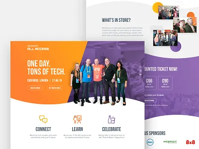 All Access 2019 Website all access event event branding icons landing page orange purple web design website