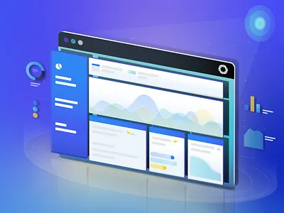 Data comin at you dashboard data graph illustration intelligence marketing singular ui ux