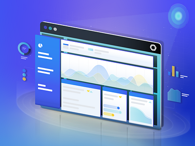Data comin at you dashboard data graph illustration intelligence marketing singular ui ux