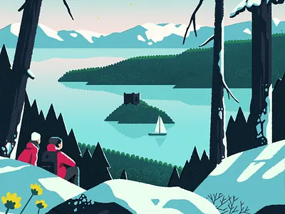 Christmas in Tahoe brush character christmas flower holiday illustration landscape light mountain nature psd texture travel tree