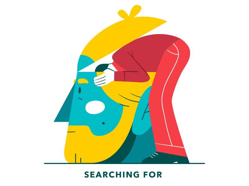 There you are! 🔍💡 character contrast flat gif idea illustration light lightbulb vector