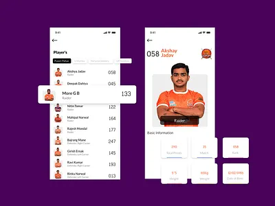 DailyUI#06-Pro-Kabaddi APP design redesign ui design ux