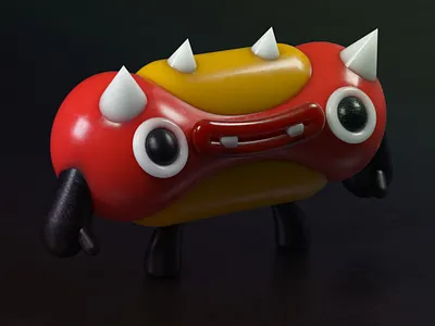 Mr Hot Dog 3d 3d art 3d print cartoon character cinema 4d color colors flat food fun funny hot dog kids plastic