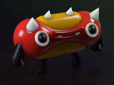 Mr Hot Dog 3d 3d art 3d print cartoon character cinema 4d color colors flat food fun funny hot dog kids plastic