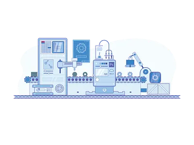 Development - Creative Brackets coding crates creative brackets development illustration machine programing