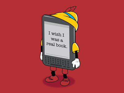 E-Booknocchio cute device disney ebook funny illustration graphic design graphicart humor humorous illustration illustration illustrator mashup pinocchio pop culture tech wish