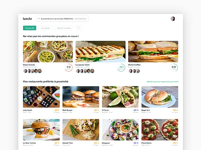 Lunchr restaurant feed card feed lunchr minimalist restaurant web