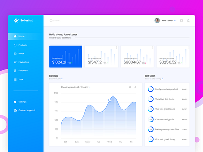 Sales Dashboard Exploration chart clean colorful dashboard dashboard ui growth sales statistics uidesign user analysis user inteface web webapp webdesign