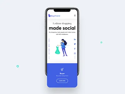 Buyfriend Website - Mobile illustration landingpage mobile ui uidesign userinterface ux visualdesign website
