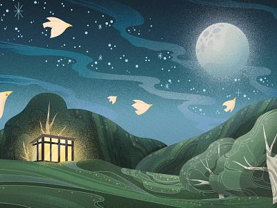 New Zealand digital editorial folioart illustration landscape texture travel weitong mai
