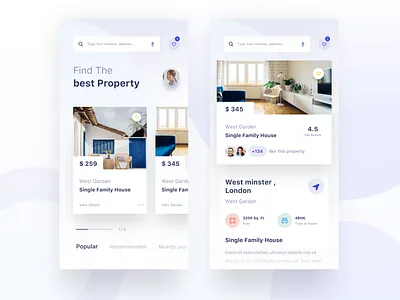 Rentals app | home screen adobe app branding design dribbble homepage house house design illustration ios iphone liquid logo mobile nice100 sketch sudhan typography ui web