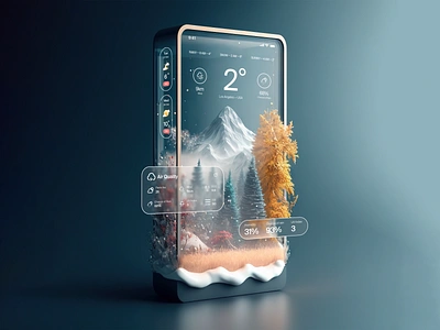 Weather Forecast Mobile App Concept 3d ai app application climate cloudy concept creative icons inspiration interace ios mobile app nature rain temperature ui ux weather forecast widgets