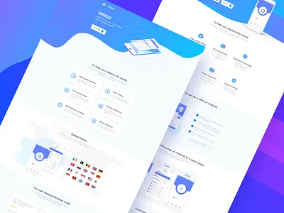 Vpn Web 3 blue clean design ui vpn web