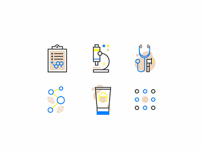 Skincare and pharmacy icons. analysis beauty cosmetics cosmetology cream design health icon illustration logo microscope pharmacy science scincare