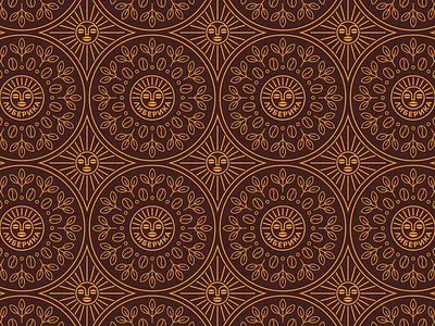 Liberkia Pattern africa branding coffee face logo mask pattern sun tea wrappingpaper