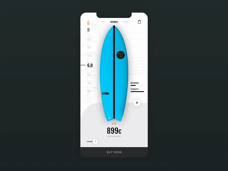 E-commerce interface adobe xd android app data details dot e commerce interactions interface ios iphone x motion product shopping surf ux