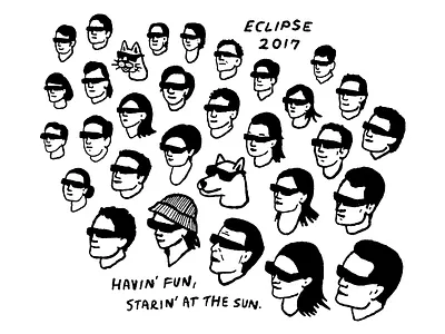 eclipse 2k17 2017 cat dog crappy drawing dog cat drawing eclipse havin fun illustration