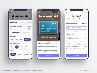 Connect - Custom plan & payment 5g application google illustration illustration design material design minimal mobile app mock up onboarding product design schedule sketch sketchapp software specification ui uikit userinterface ux