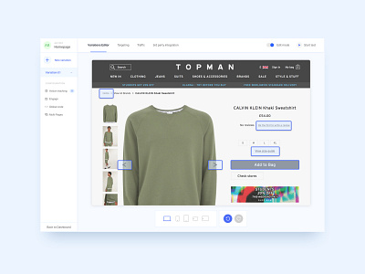 Editor for website abtest dashboard design ecommerce editor tool ui uidesign ux
