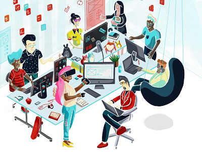 Working at Intact lab illustration