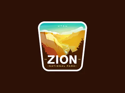 Zion National Park badge badge logo badgedesign desert icon national park utah valley zion