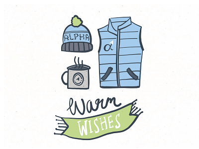 Winter Stuff handdrawn hat mug vest