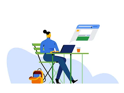 Internet Safety Concept cafe character design girl illustration illustrator internet safety vector