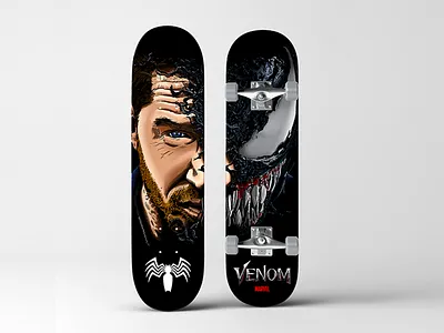 Venom Skate Deck 2d comic book comic book art deck design graphic design illustration illustration art illustrator marvel marvel comics marvelcomics photoshop skate deck skateboard venom