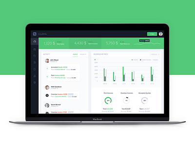 GladBills 2 accounting dashboad financial dashboard invoicing