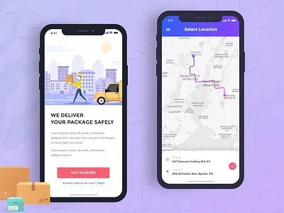 Courier Delivery App app branding courier app courier delivery design mobile app promotion ui