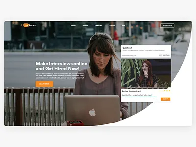 Webapp Landing Page bootstrap bootstrap 4 gurus heygurus interview job landing design landing page landing page concept material material design web app