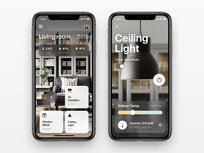 Smart Home Concept app color home humidity lamp light mobile room smart temperature