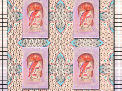 Bowie collage david bowie geometric graphic design handmade illustration surface pattern