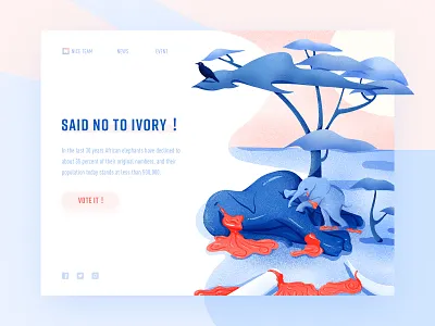 said no to ivory ! clean color illustration ui web