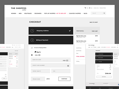 Shoppes Checkout checkout ecommerce fashion ui ux