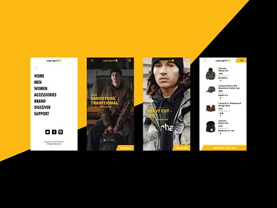 Carhartt3x app apps application carhartt clothes clothing streetwear ui ux ux design workwear