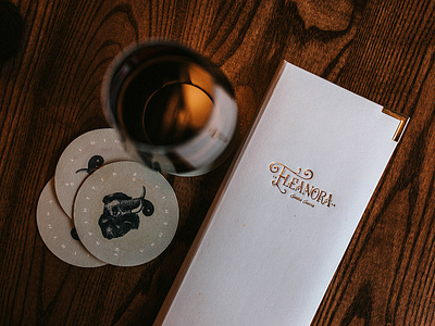 Eleanora Branding bar bar branding brand identity design branding coasters food branding lnk logo menu design restaurant restaurant branding restaurant design speak easy visual identity