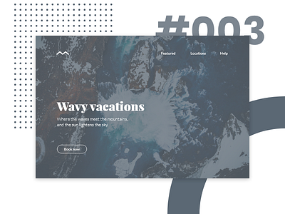 Daily UI #003 / Landing Page 003 blue challenge daily challenge daily ui daily ui 003 design illustration landingpage typography ui vacation water wavy white