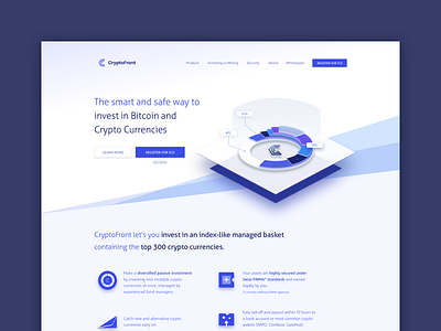 CryptoFront Landing crypto crypto exchange financial app landing page