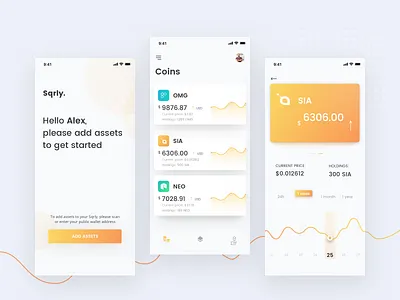 Crypto Tracker App app bitcoin chart clean crypto crypto currency dashboad design ios mobile ui ux