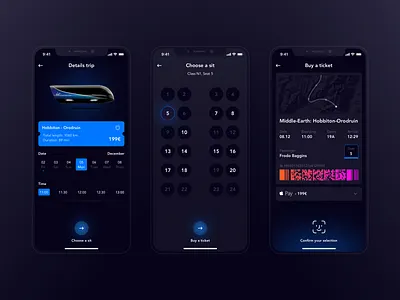 Middle-earth Hyperloop: Buy a ticket dark app face id frodo beggins future hobbit hyperloop map route ticket trip