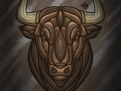 Bull illustration animal art artwork bull illustration ipad pro procreate symmetry tattoo