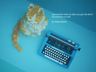 cat doesn't like his job. 2019 3d modeling 3dmodel cat cat illustration cute design graphic illustration magicavoxel photograhy render scene supermodelcat voxel voxel art voxelart