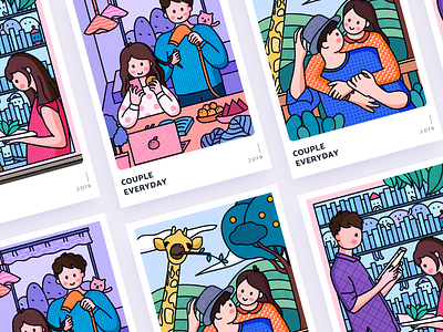 Illustration collection 01 boy couple couple everyday girl illustration 设计
