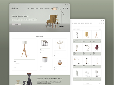 Furniture and decor store design graphic design ui ux