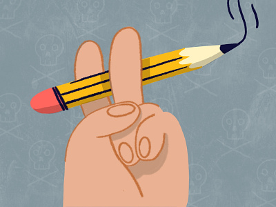 Sketching Time 2d charachter custom design digitalart drawing enjoy hand illustration pattern pencil pencil drawing skull smoking ui vector